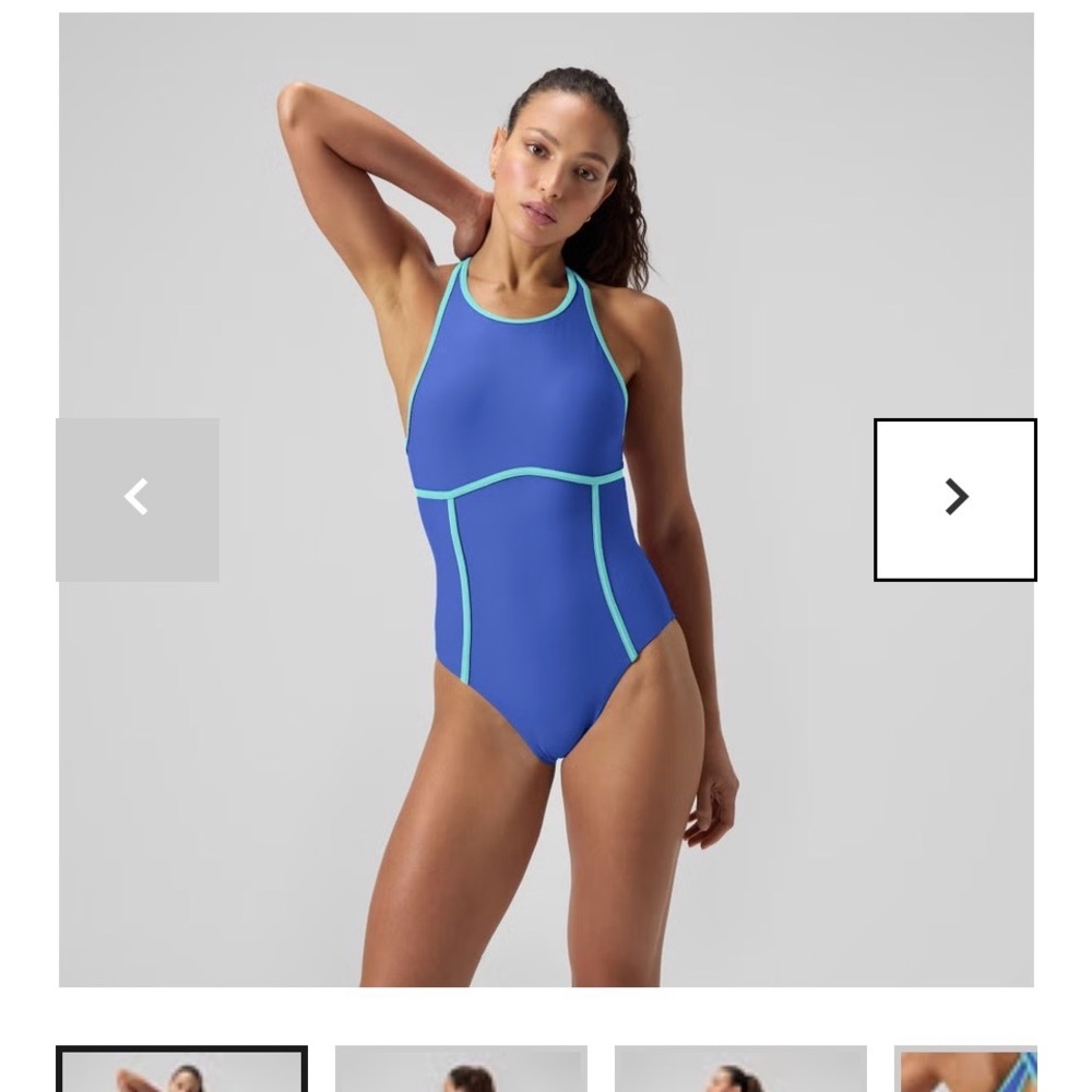 Speedo Bound Crossback One-Piece Swimsuit Blue with Mint Trim